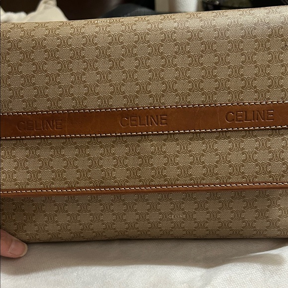 Celine Tan and Brown Monogram Messenger Bag - Picture 2 of 14